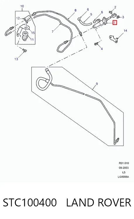 Cilindro maestro de embrague STC100400 Land Rover