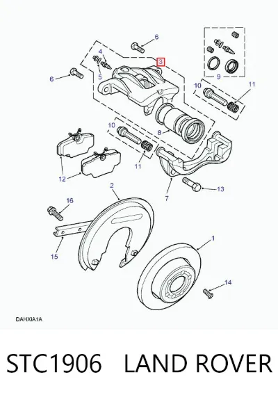 Pinza de freno trasera derecha LAND ROVER STC1906