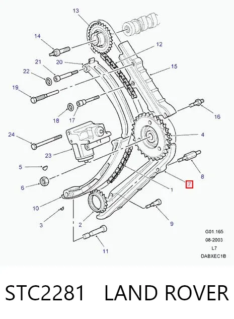 Tensor inferior de la cadena de distribución STC2281 Land Rover