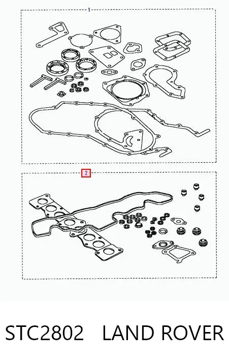 Juego de juntas superiores de motor STC2802 Land Rover