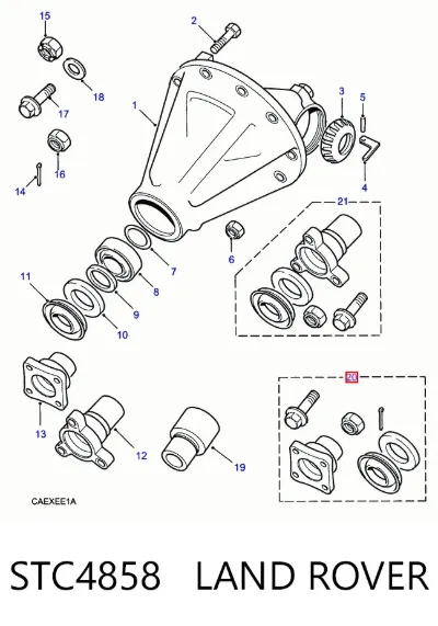 Brida del piñón del diferencial trasero LAND ROVER STC4858