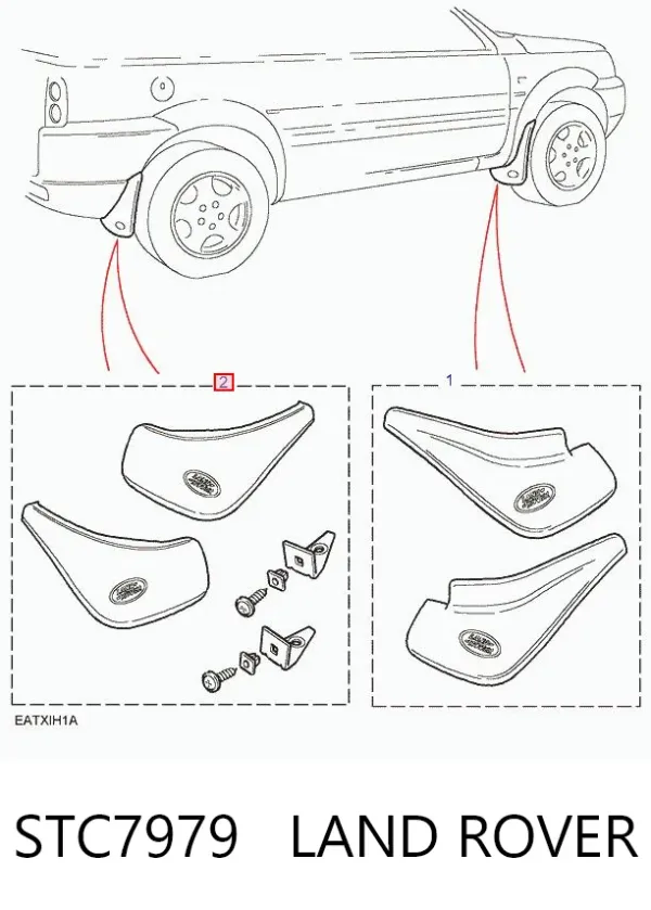 Faldillas guardabarros traseros STC7979 Land Rover