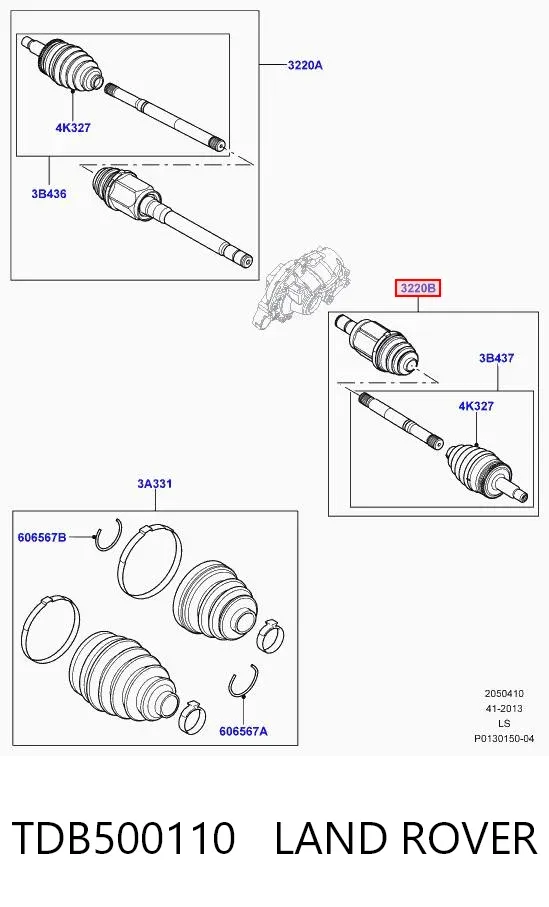 Semieje delantero izquierdo TDB500110 Land Rover