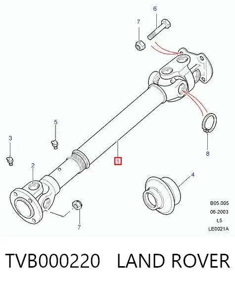Árbol de transmision delantero TVB000220 Land Rover