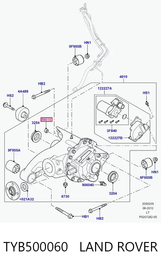 Tapón de llenado del eje trasero/delantero TYB500060 Land Rover