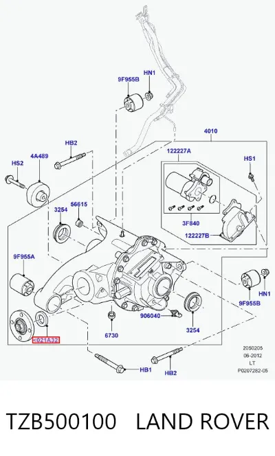 Retén del piñón del diferencial trasero LAND ROVER TZB500100