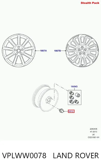 Tuerca de rueda LAND ROVER VPLWW0078