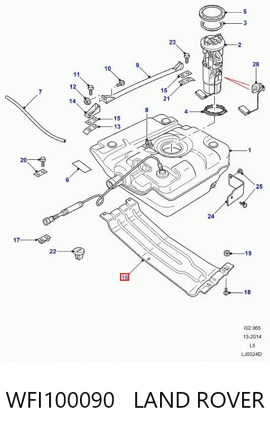 Protector de cárter y depósito de combustible WFI100090 Land Rover