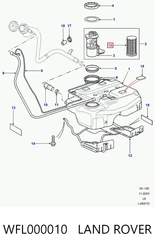 Filtro de combustible WFL000010 Ford