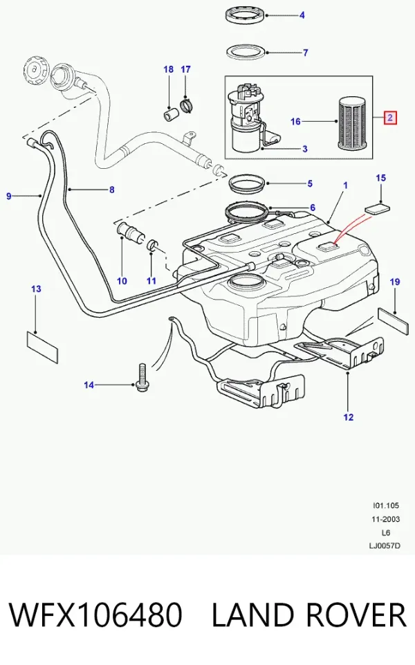 Bomba de gasolina WFX106480 Land Rover