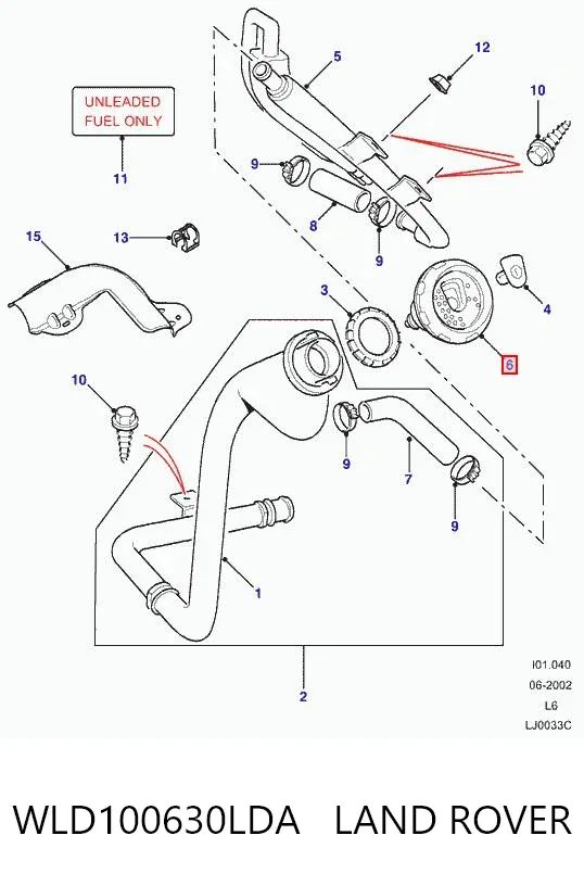 Tapa de depósito de combustible WLD100630LDA Land Rover