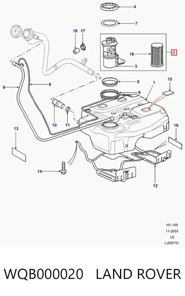 Bomba de gasolina WQB000020 Land Rover