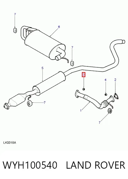 Tuerca del colector de escape WYH100540 Land Rover