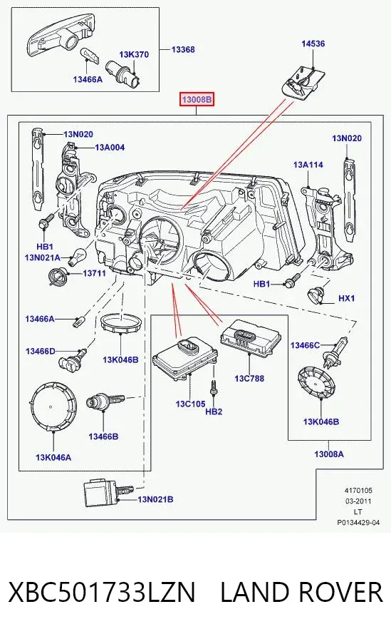 Faro izquierdo XBC501733LZN Land Rover