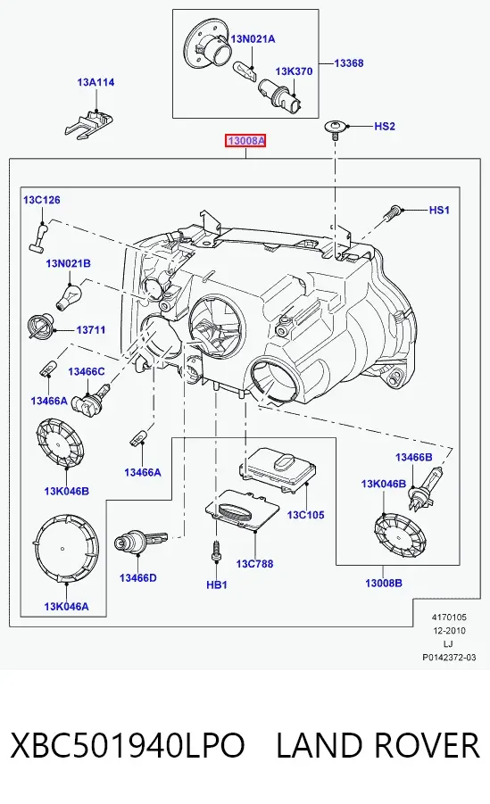 Faro derecho XBC501940LPO Land Rover