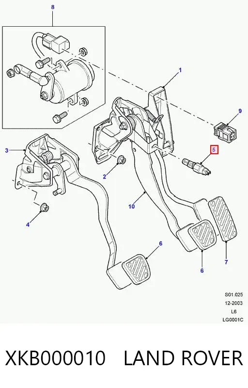 Interruptor de luz de freno XKB000010 Land Rover