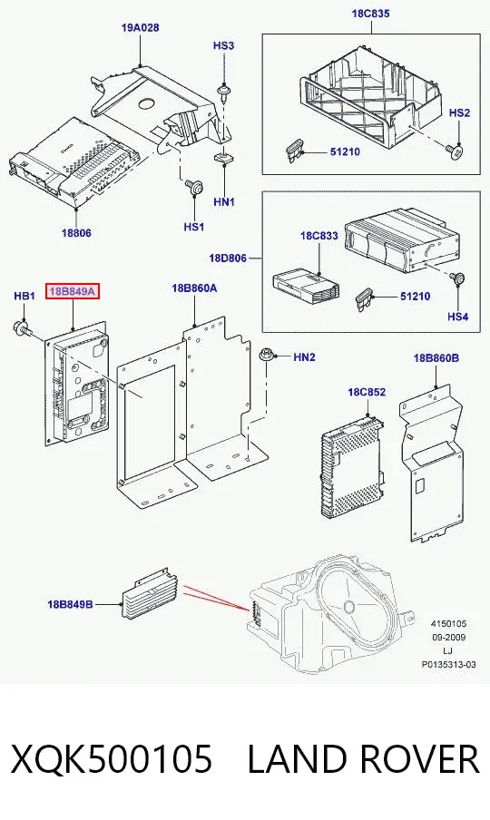Amplificador de sonido del sistema de audio XQK500105 Land Rover