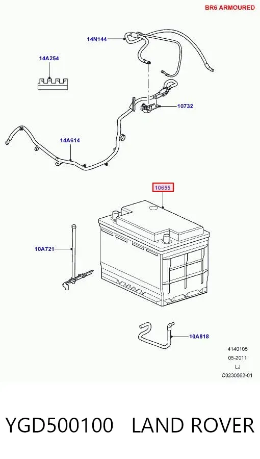 Batería YGD500100 Land Rover