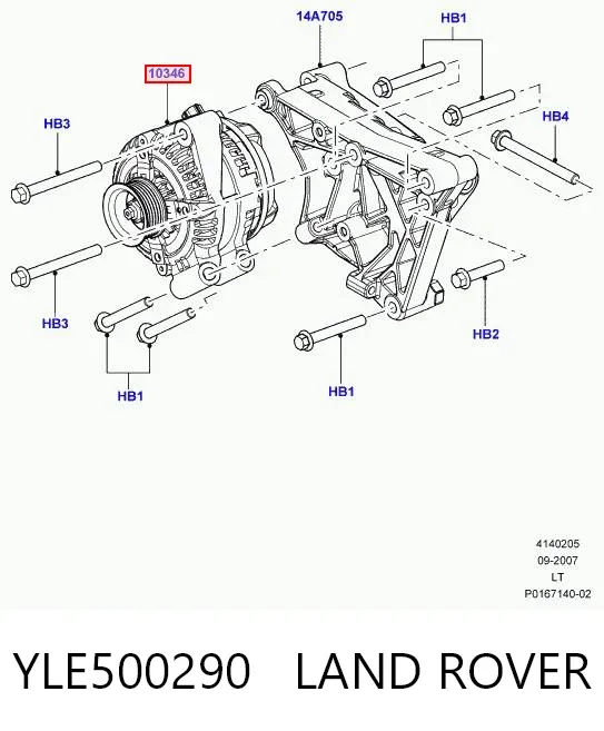 Alternador YLE500290 Land Rover
