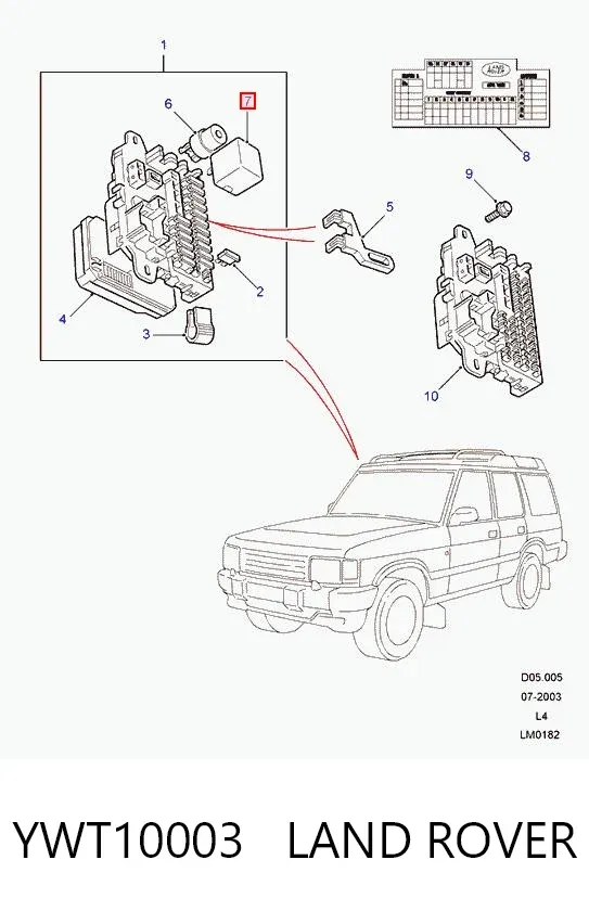 Relé eléctrico multifuncional YWT10003 Land Rover