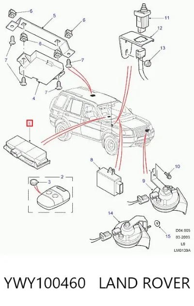 Módulo de alarma LAND ROVER YWY100460