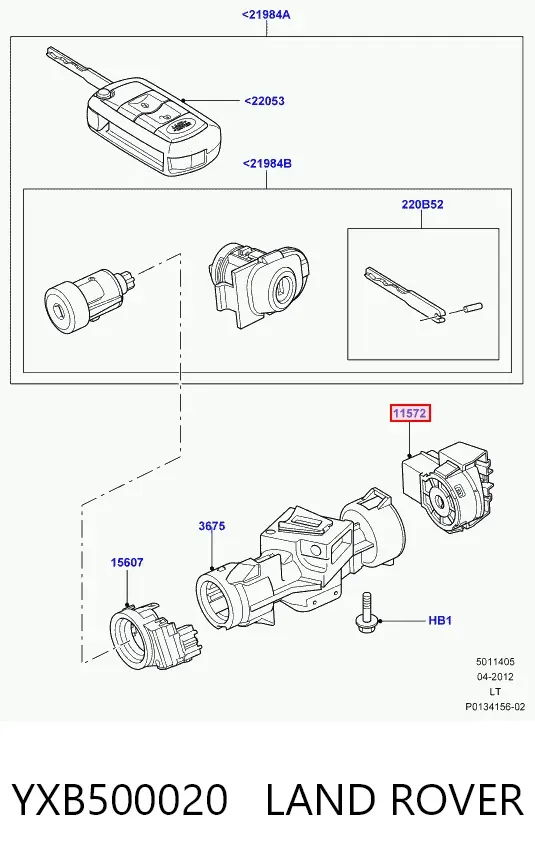 Conmutador de arranque YXB500020 Land Rover