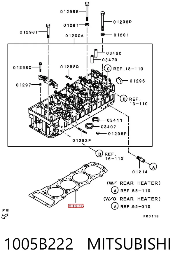 Junta de culata 1005B222 Mitsubishi