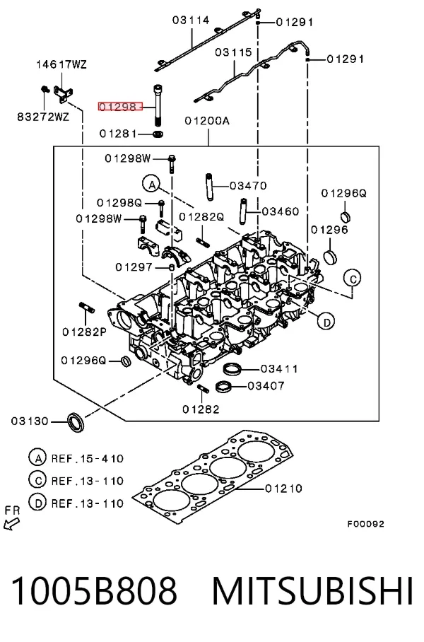 Tornillo culata 1005B808 Mitsubishi