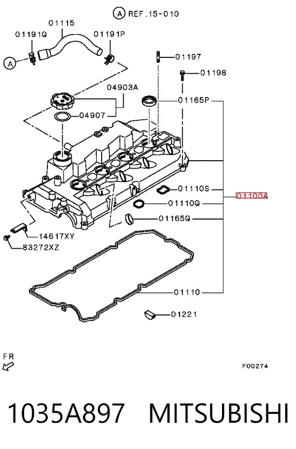 Tapa de balancines 1035A897 Mitsubishi