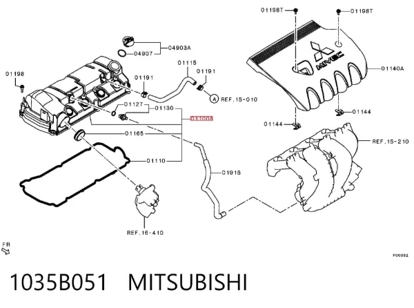 Tapa de balancines 1035B051 Mitsubishi