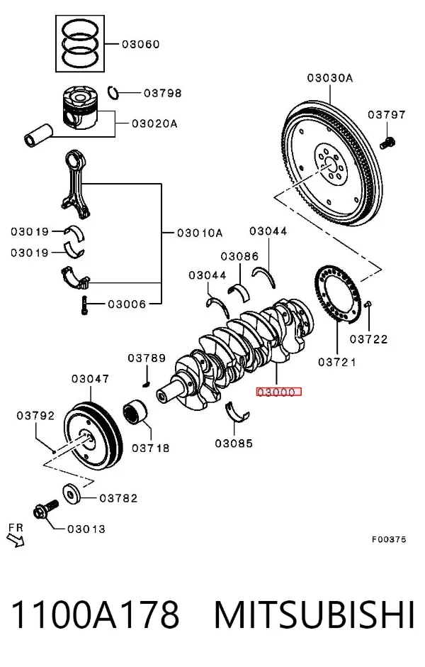 Cigüeñal 1100A178 Mitsubishi
