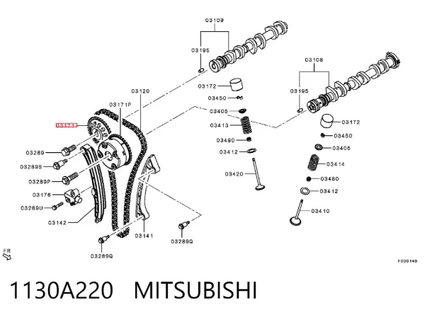 Cadena de distribución 1130A220 Mitsubishi