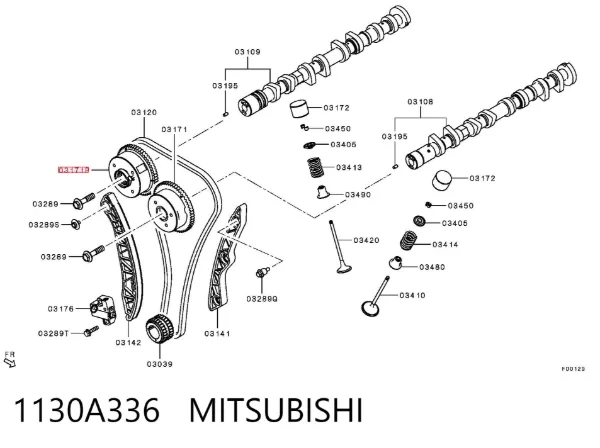 Piñón del árbol de levas 1130A336 Mitsubishi