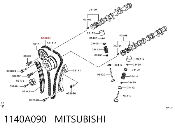 Cadena de distribución 1140A090 Mitsubishi