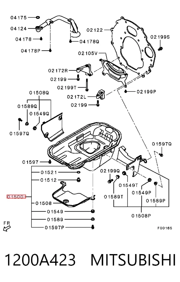 Cárter de aceite del motor 1200A423 Mitsubishi