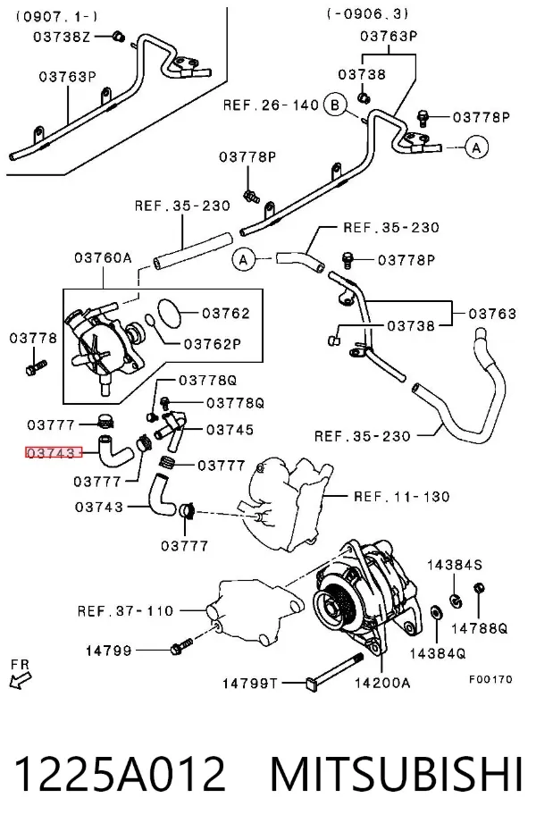 Manguera del servofreno 1225A012 Mitsubishi