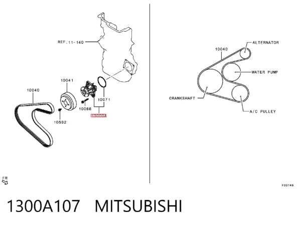 Bomba de agua 1300A107 Mitsubishi