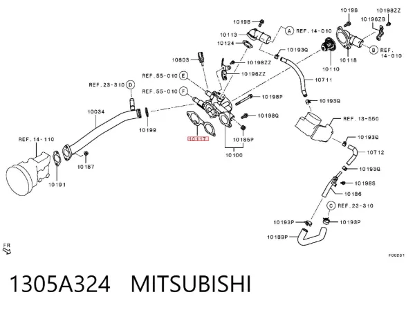 Junta de termostato 1305A324 Mitsubishi