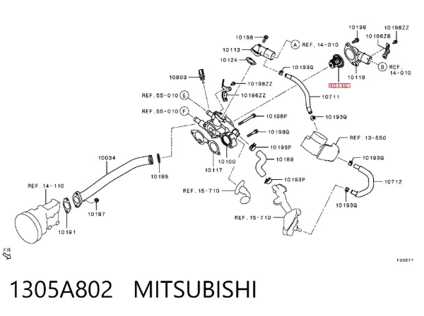 Termostato 1305A802 Mitsubishi