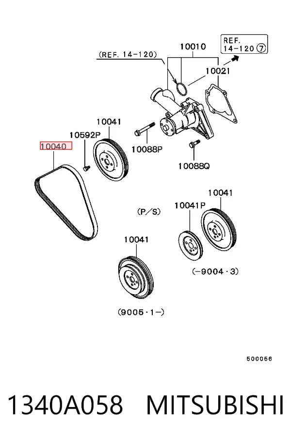 Correa de alternador 1340A058 Mitsubishi