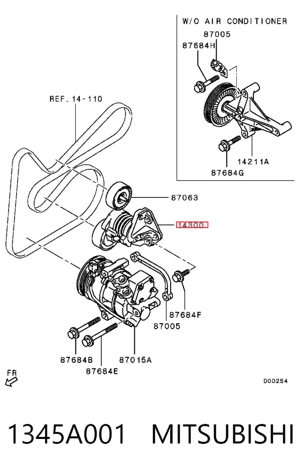 Tensor de correa poli V 1345A001 Mitsubishi