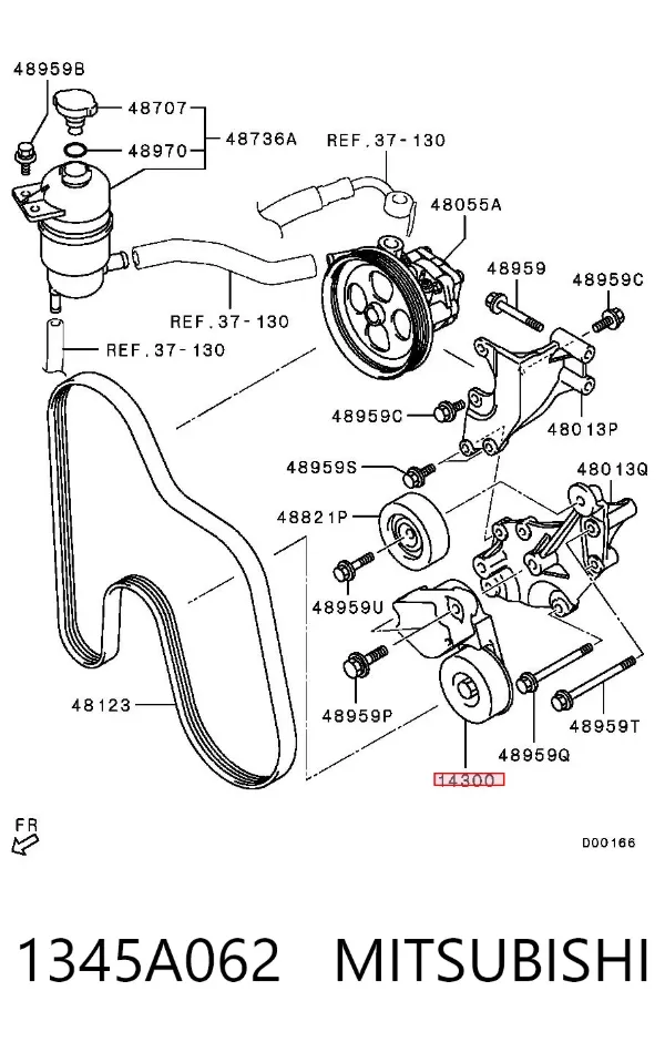 Tensor de correa poli V 1345A062 Mitsubishi