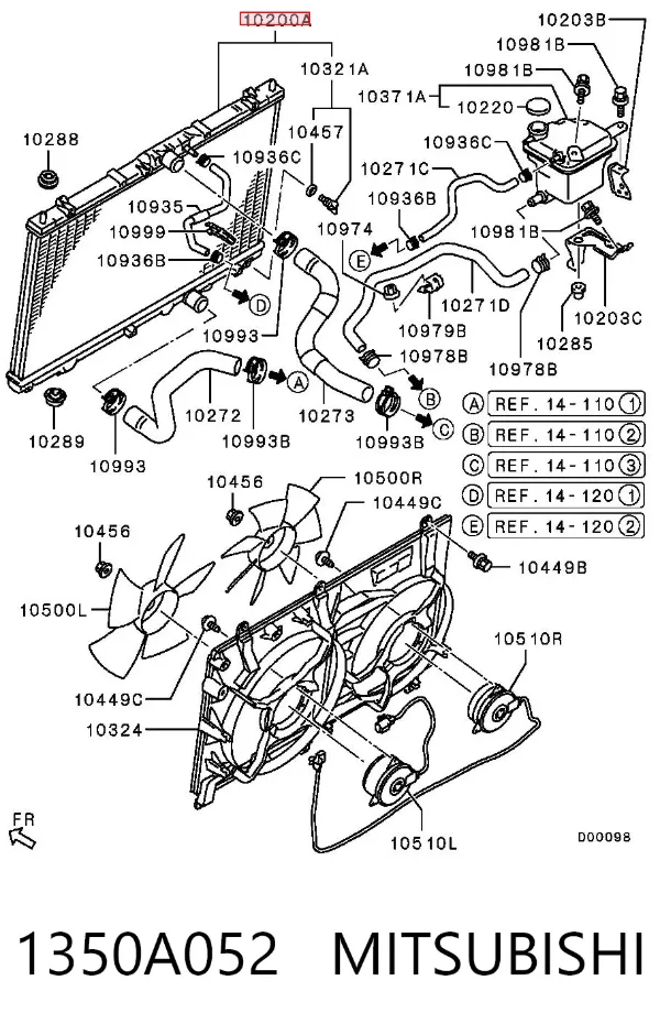 Radiador 1350A052 Mitsubishi