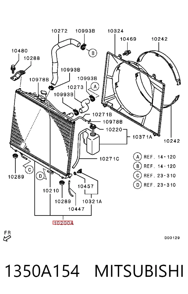 Radiador 1350A154 Mitsubishi