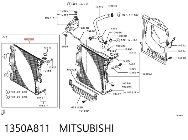Radiador 1350A811 Mitsubishi
