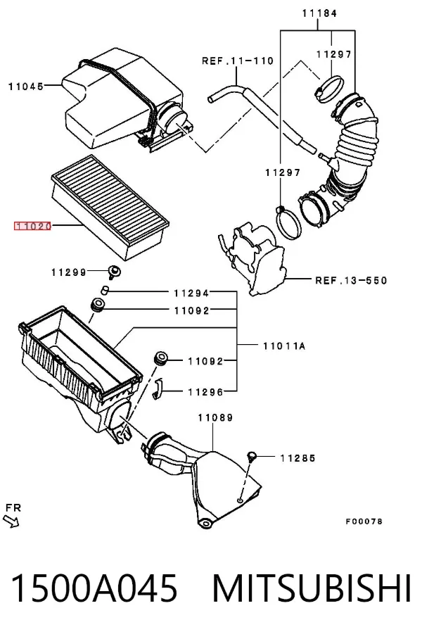 Filtro de aire 1500A045 Mitsubishi
