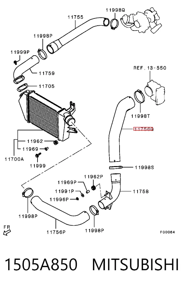 Tubo de admisión del cuerpo de mariposa 1505A850 Mitsubishi
