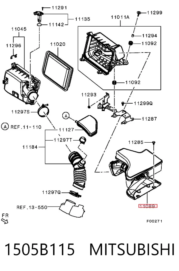 Tubo flexible de aspiración 1505B115 Mitsubishi