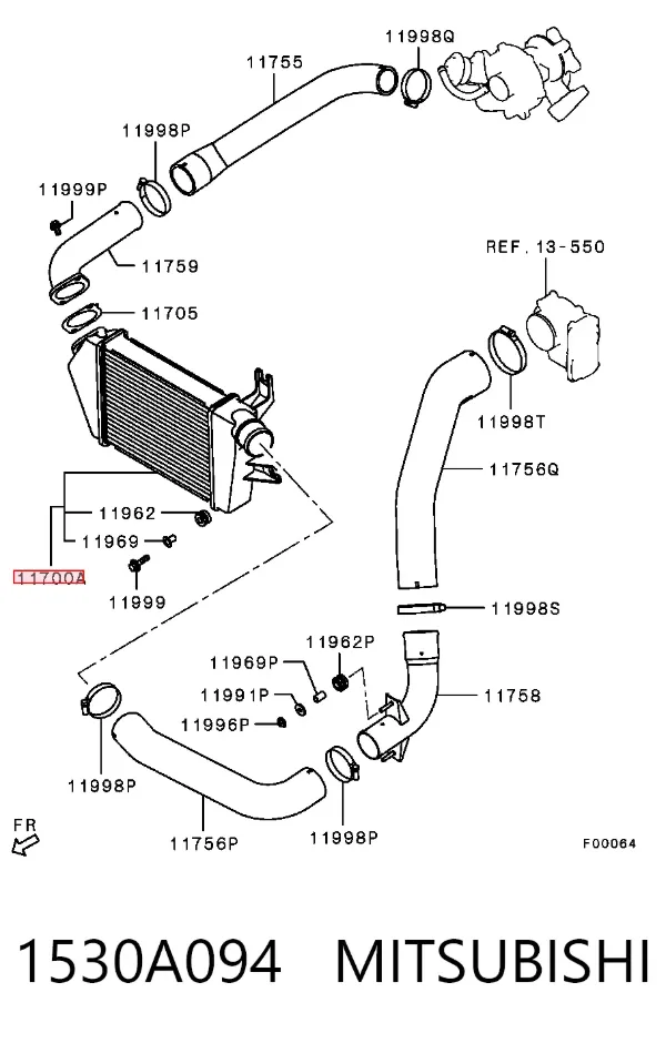 Intercooler 1530A094 Mitsubishi