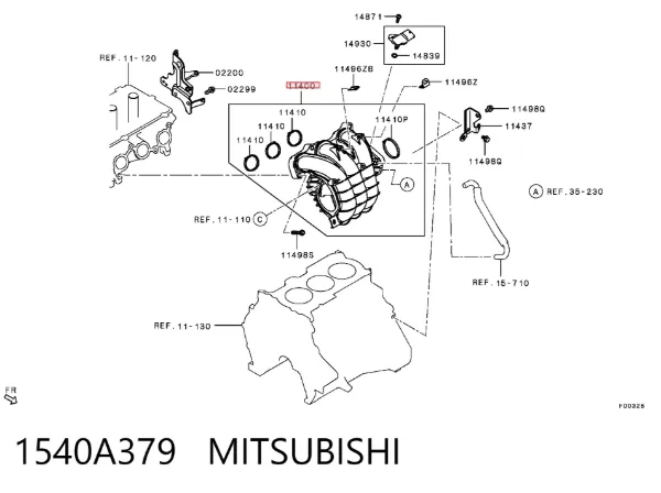 Colector de admisión 1540A379 Mitsubishi
